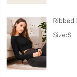 Ribbed Ruched Drawstring Crop Top